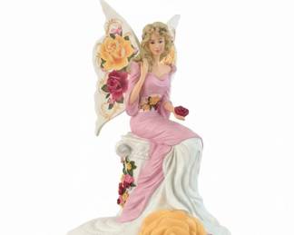 Pink Fairy Figurine with Roses