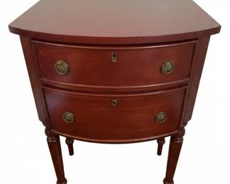 Bombay Company Federal Style Cherry Bow Front Nightstand