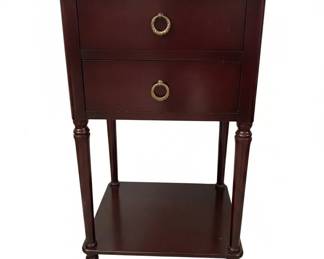 Mahogany TwoDrawer Nightstand with Shelf