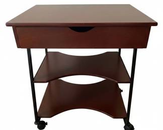 MidCentury Modern Rolling Cart Side Table