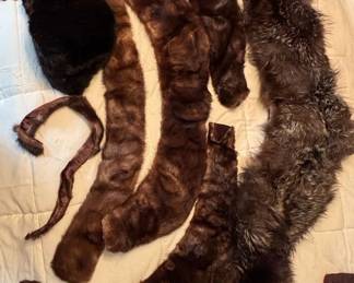 Collection of Vintage Fur Scarves and Stoles Mink, Fox
