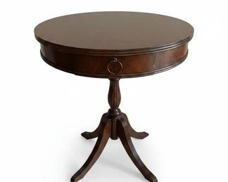 Antique Mahogany Drum Table with Drawer