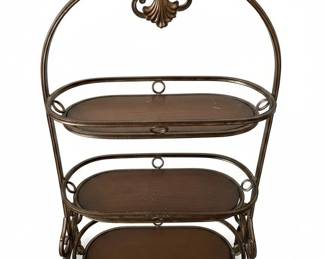 Ornate Metal Tiered Serving Stand