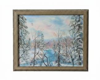 Carney Winter Landscape Oil Painting