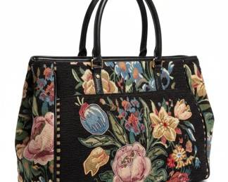 Mellow World Flower Shop Hand Beaded Tapestry Tote Bag
