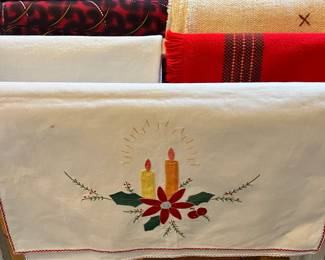 Christmas linens from Panama, printed cloth from Mozambique.