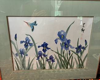 Japanese watercolor of Irises.