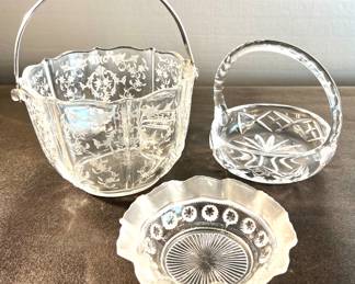 Crystal and pressed glass