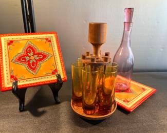 Tiles and shot glass set