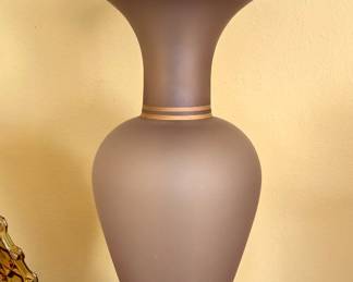 Taupe glass lamp 