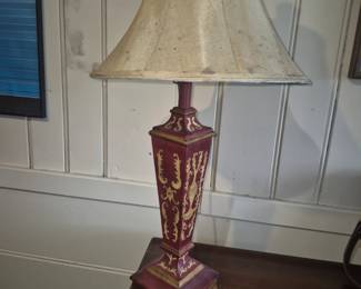 red and gold lamp 