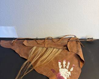 na Native American Style Medicine Bag Made from Buckskin Leather