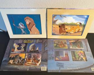 d Disney Exclusive 1995 Commemorative Lithograph Set Featuring The Lion King and Lady and the Tramp Series