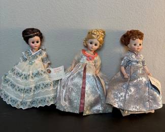 z Madame Alexander First Ladies of the United States 3 Doll Lot all with original Box
