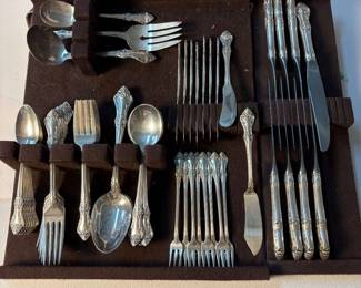 aa Oneida Sterling Silver Afterglow Series 64Piece Flatware Set  Service for Eight