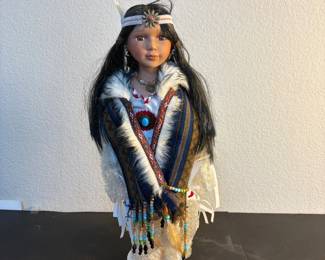 na Collectible Porcelain Native American Doll