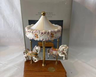 z Legends of the Rose Musical Porcelain Carousel Figurine
