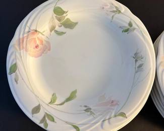 k S sculpture Rose 12Piece Fine China Dinner Plate Set