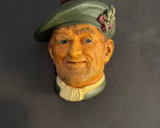 an Jock Character Chalkware Wall Plaque by W.H. Bossons Ltd, Congleton England