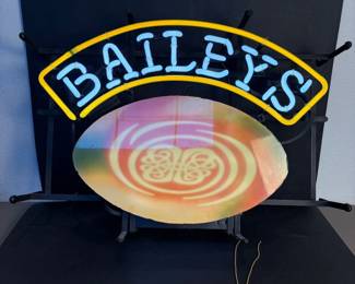 c Baileys Neon Sign with Multicolor Oval Lighted Centerpiece