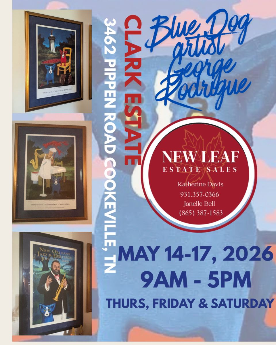 Featured Artist: George Rodrigue  Louisiana artist George Rodrigue (1944–2013) became world famous for his iconic “Blue Dog” paintings inspired by Cajun folklore and Southern culture. His bold blue canine image became one of the most recognizable figures in American contemporary art. Rodrigue’s work has appeared in galleries, museums, Jazz Festival posters, and major private collections across the country.  Featured in the Clark Estate Sale  * Signed “Strawberry Pie” Blue Dog print * Signed “Queen Bee” Blue Dog print * 2000 New Orleans Jazz & Heritage Festival Blue Dog poster print