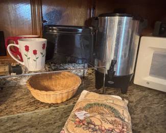 Microwave, toaster & coffee urn