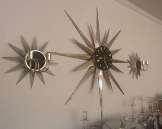 MCM star clock with sconces