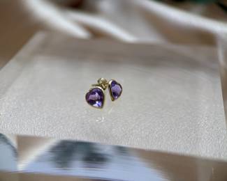 14k Gold and Amethyst Earrings