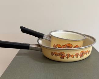 1970's Enamel Sauce Pots