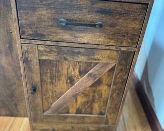 pair of cute rustic end tables with built in power sources 