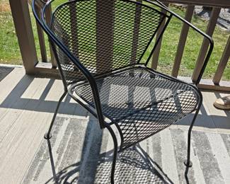 021 – Vintage Wrought Iron Patio Set (Table + 4 Chairs w/ Cushions)   Table – 42 x 31 | Chairs – 24 x 26 x 31