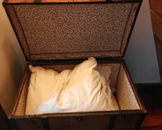 010 – Antique Dome Top Trunk – 48 x 29.5 x 22