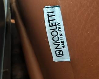 003 – Nicoletti Italian Leather Mid-Century Sofa (Made in Italy) – 88 x 38 x 33