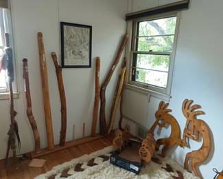 Home made didgeridoos and kokopellis