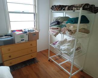 Dresser and linens