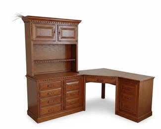 Oak Executive Desk with Hutch