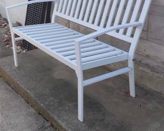 White Metal Garden Bench