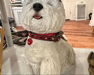 West Highland White Terrier Dog Figurine with Collar and Heart Tag