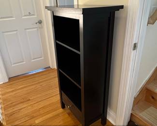 IKEA Hemnes Black Wood Bookcase with Drawer second image