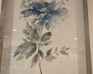 Framed Watercolor Floral Art  Indigo Garden I by Carol Robinson