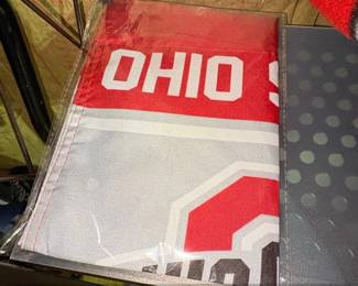 Ohio State Buckeyes Fan Bundle Baseball Cap, Fleece Blanket, Binder, and Banner fourth image