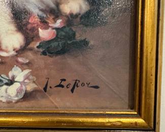 Kittens with Roses Painting by J. LeRoy second image