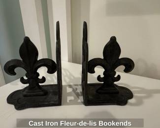 Cast Iron Fleurdelis Bookends