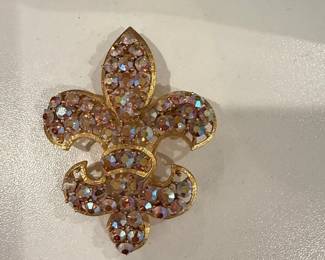 Aurora Borealis Fleurdelis Brooch