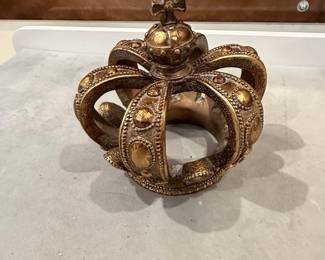 Ornate Decorative Crown with Cross Top