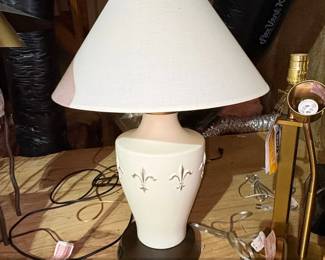 Fleurdelis Ceramic Table Lamp with USB Ports