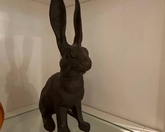 Cast Iron Rabbit Door Stop Sculpture