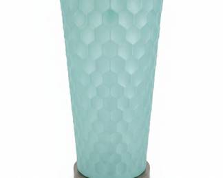 Blue Honeycomb Pattern Glass Table Lamp