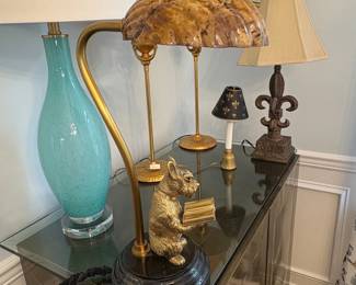 Brass Scottie Dog Reading Book Lamp