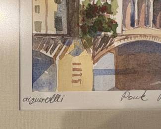 Ponte Vecchio Watercolor Painting by A. Squarrelli and S. Poggi second image